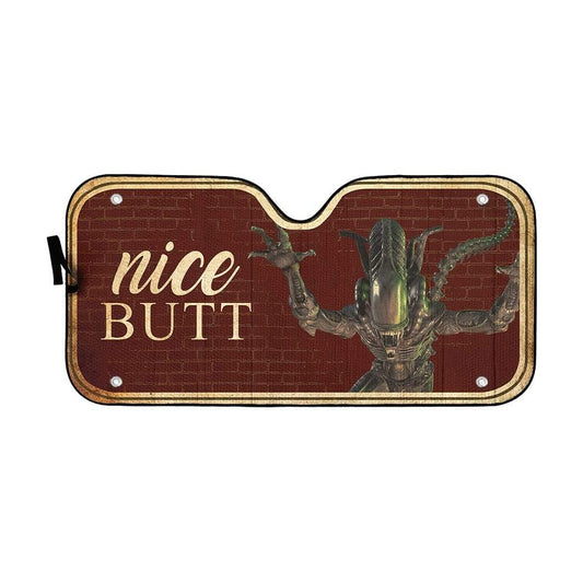 Gearhumans 3D Nice Butt Xenomorph Halloween Custom Car Auto Sunshade