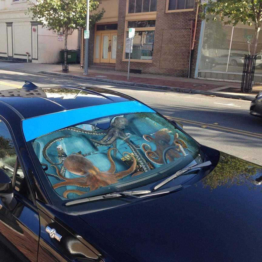Gearhumans 3D Octopus Custom Car Auto Sunshade Custom Car Auto Sunshade