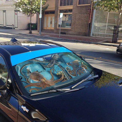 Gearhumans 3D Octopus Custom Car Auto Sunshade Custom Car Auto Sunshade
