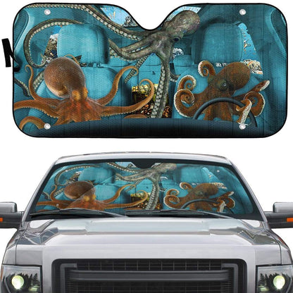 Gearhumans 3D Octopus Custom Car Auto Sunshade Custom Car Auto Sunshade