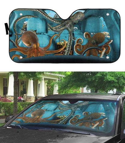 Gearhumans 3D Octopus Custom Car Auto Sunshade Custom Car Auto Sunshade
