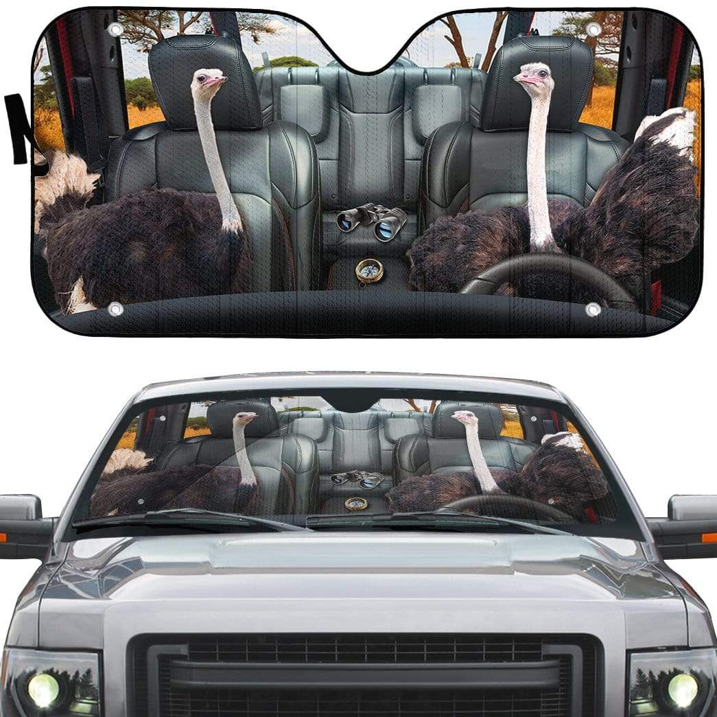 Gearhumans 3D Ostrich Custom Car Auto Sunshade
