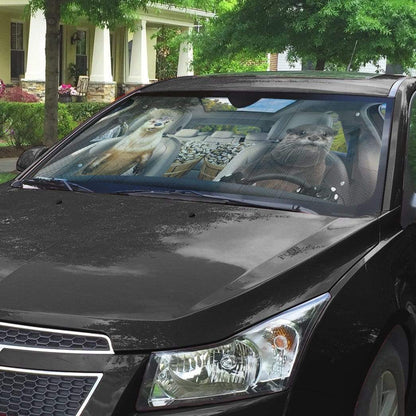 Gearhumans 3D Otters Custom Car Auto Sunshade