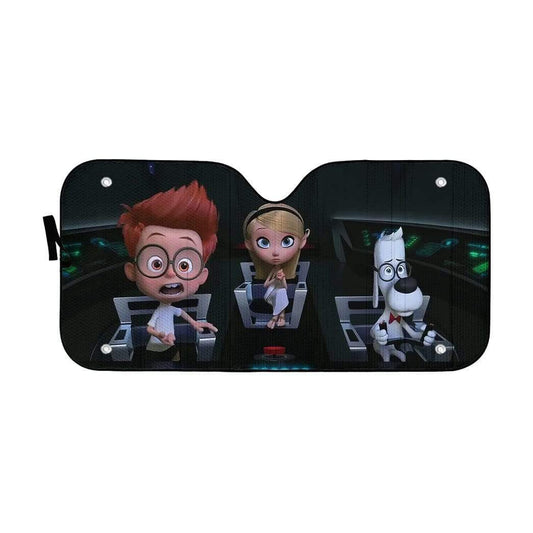 Gearhumans 3D Peabody & Sherman Custom Car Auto Sunshade