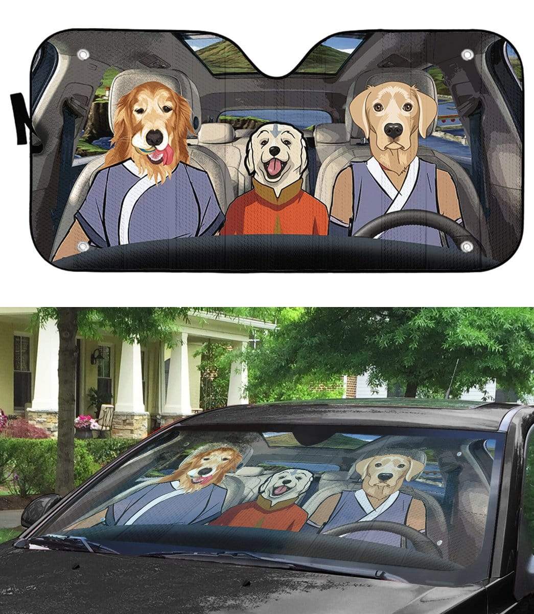 Gearhumans 3D Retriever Avatar Flag Custom Car Auto Sunshade