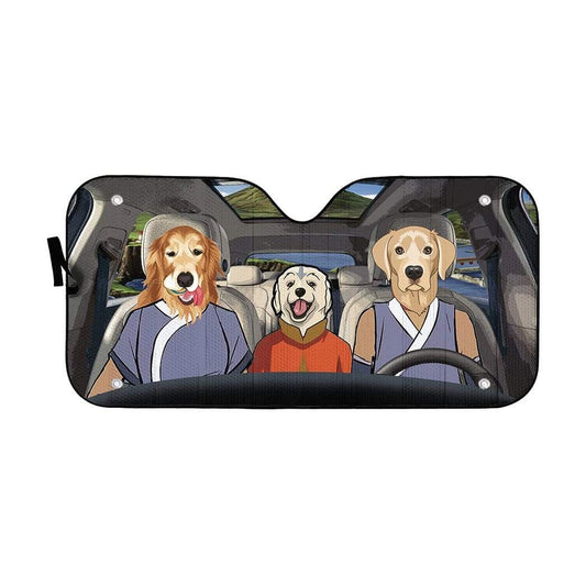 Gearhumans 3D Retriever Avatar Flag Custom Car Auto Sunshade