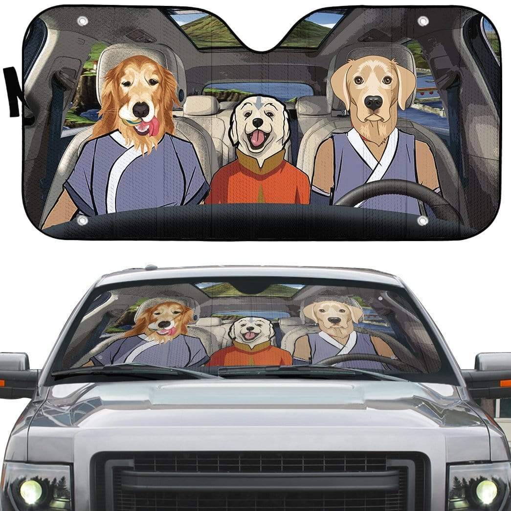 Gearhumans 3D Retriever Avatar Flag Custom Car Auto Sunshade