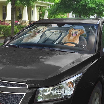 Gearhumans 3D Retriever Picnic Time Custom Car Auto Sunshade