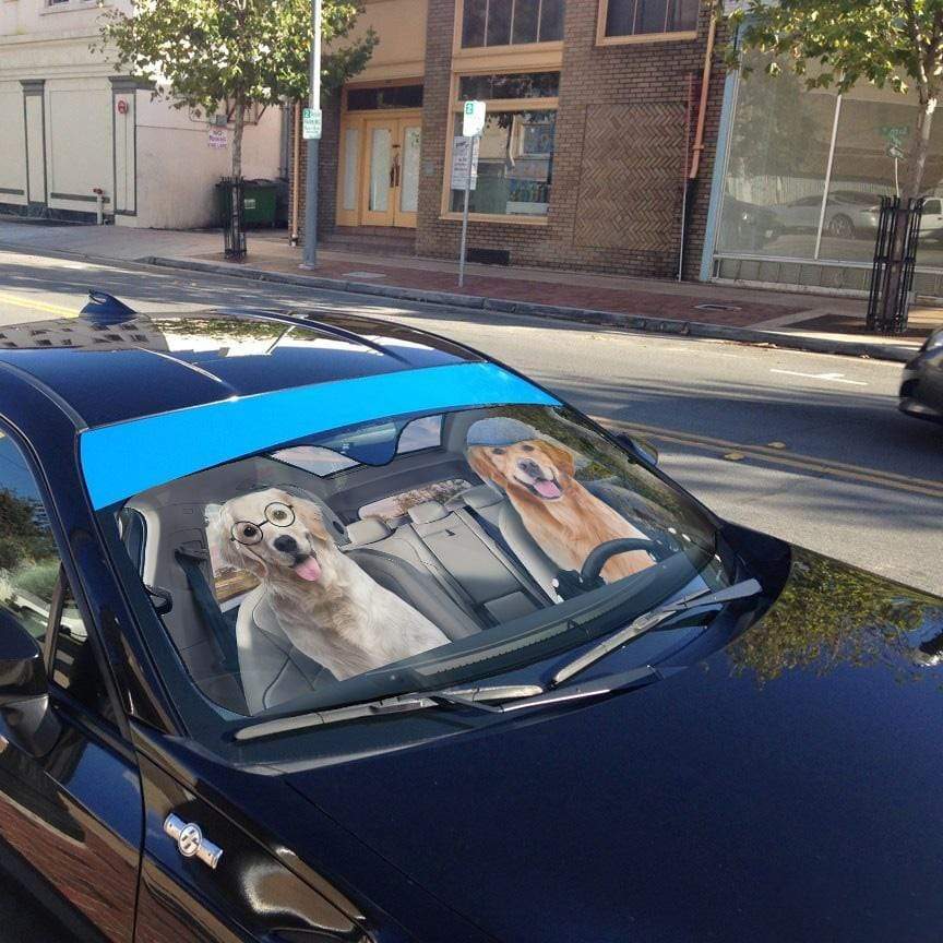 Gearhumans 3D Retriever Picnic Time Custom Car Auto Sunshade