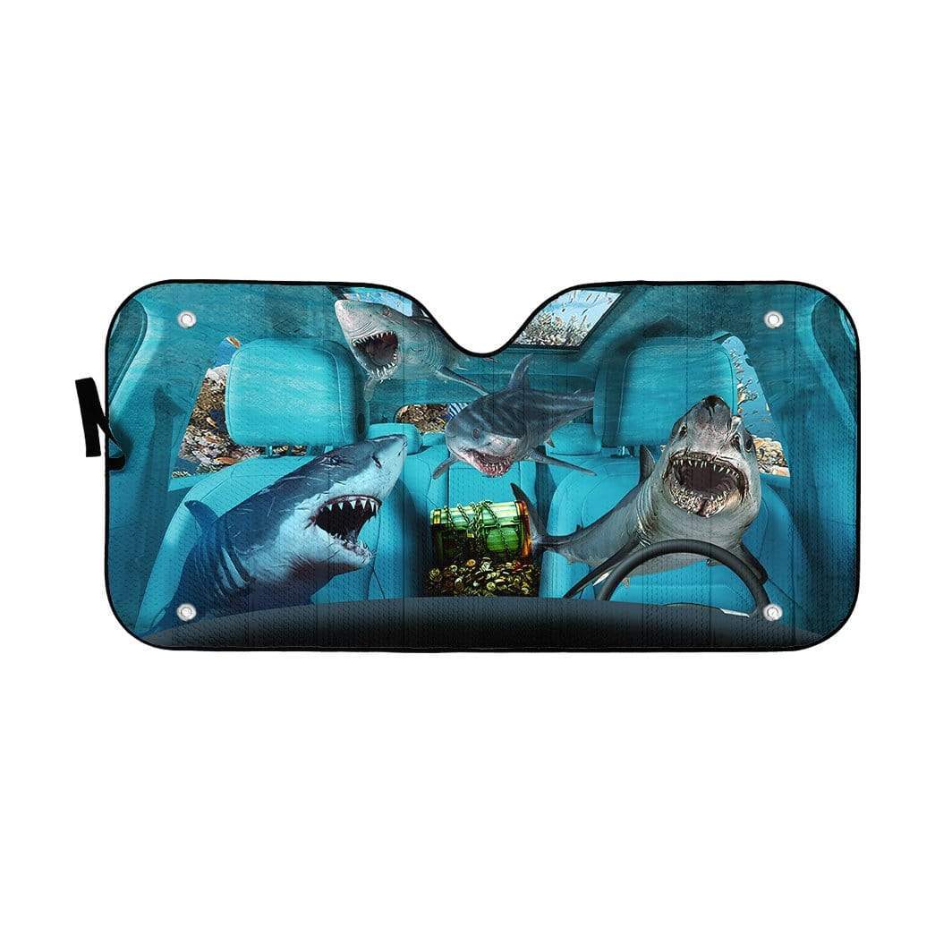 Gearhumans 3D Shark Custom Car Auto Sunshade Custom Car Auto Sunshade