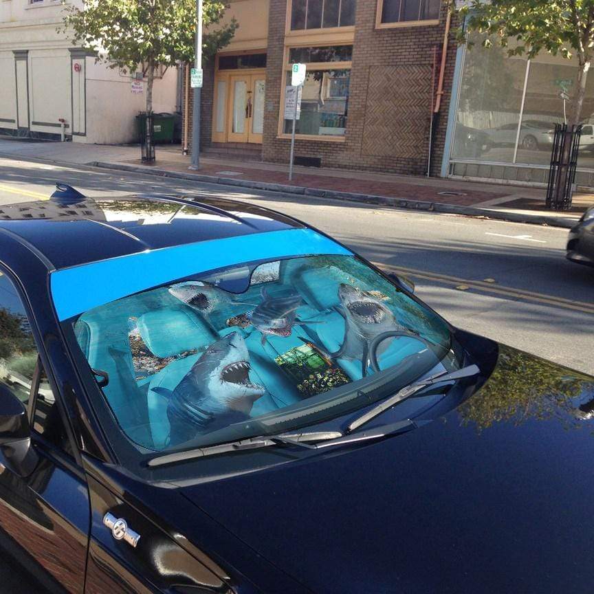 Gearhumans 3D Shark Custom Car Auto Sunshade Custom Car Auto Sunshade