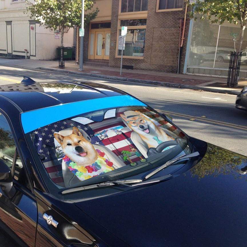 Gearhumans 3D Shiba Cute Auto Sunshade