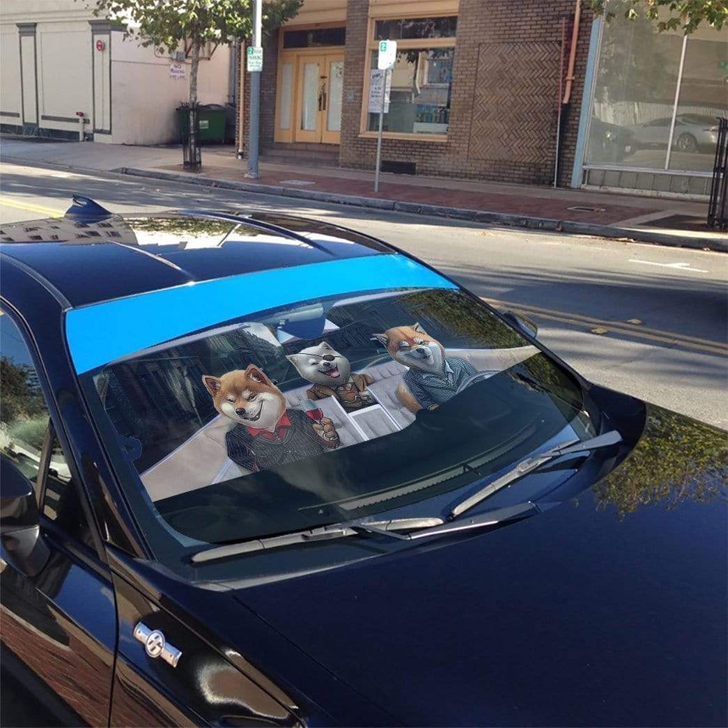 Gearhumans 3D Shiba Cute Car Auto Sunshade