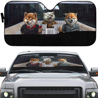 Gearhumans 3D Shiba Cute Car Auto Sunshade