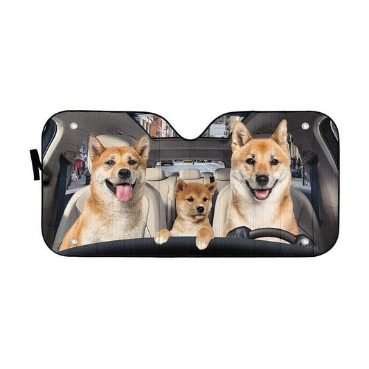 Gearhumans 3D Shiba Inu Custom Car Auto Sunshade