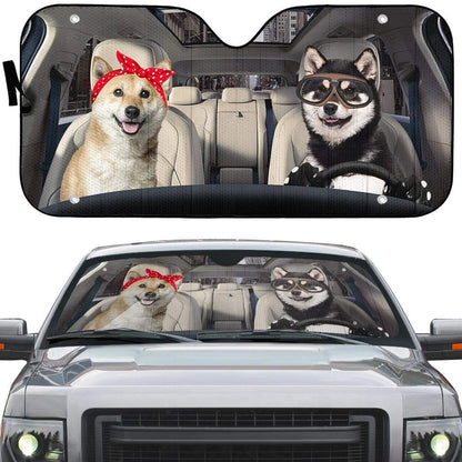 Gearhumans 3D Shiba Inu Custom Car Auto Sunshade