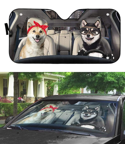 Gearhumans 3D Shiba Inu Custom Car Auto Sunshade