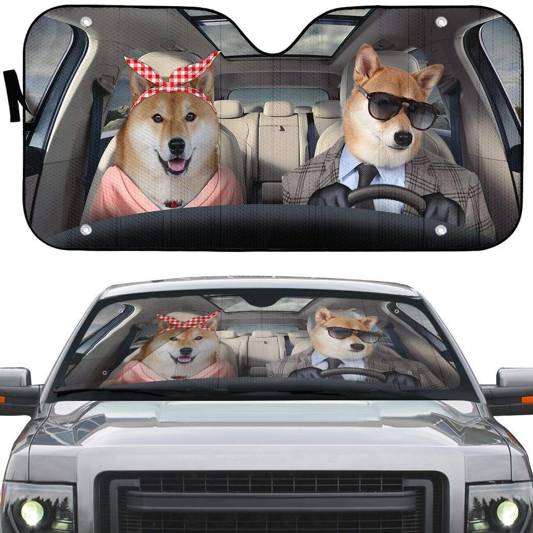 Gearhumans 3D Shiba Inu Doge Custom Car Auto Sunshade