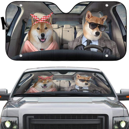 Gearhumans 3D Shiba Inu Doge Custom Car Auto Sunshade
