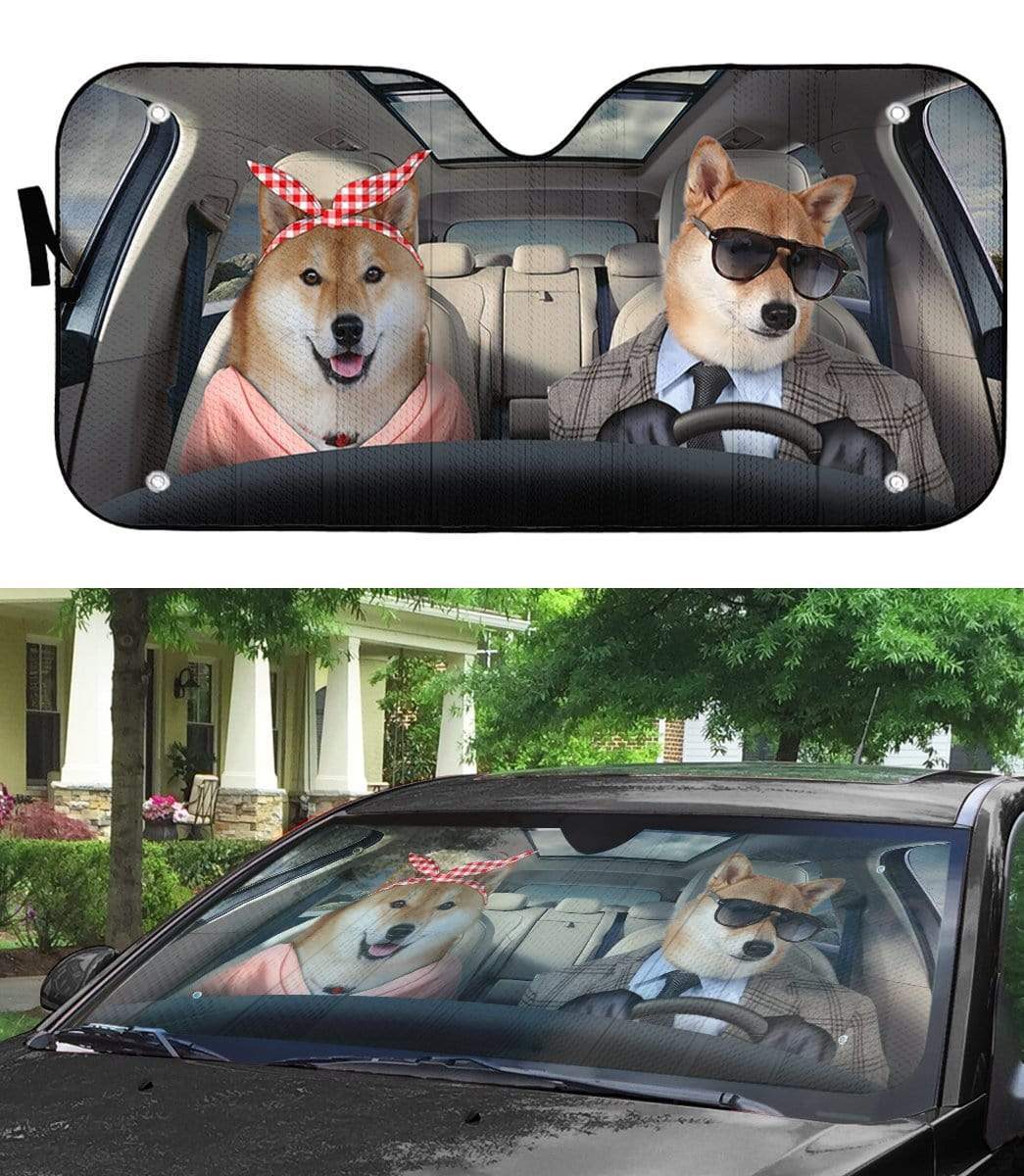 Gearhumans 3D Shiba Inu Doge Custom Car Auto Sunshade