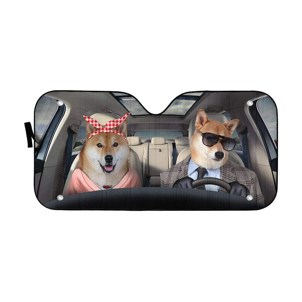 Gearhumans 3D Shiba Inu Doge Custom Car Auto Sunshade