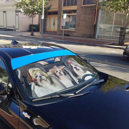 Gearhumans 3D Shih Tzu Custom Car Auto Sunshade