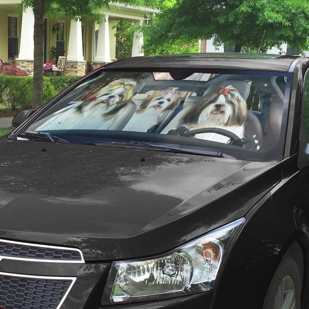 Gearhumans 3D Shih Tzu Custom Car Auto Sunshade