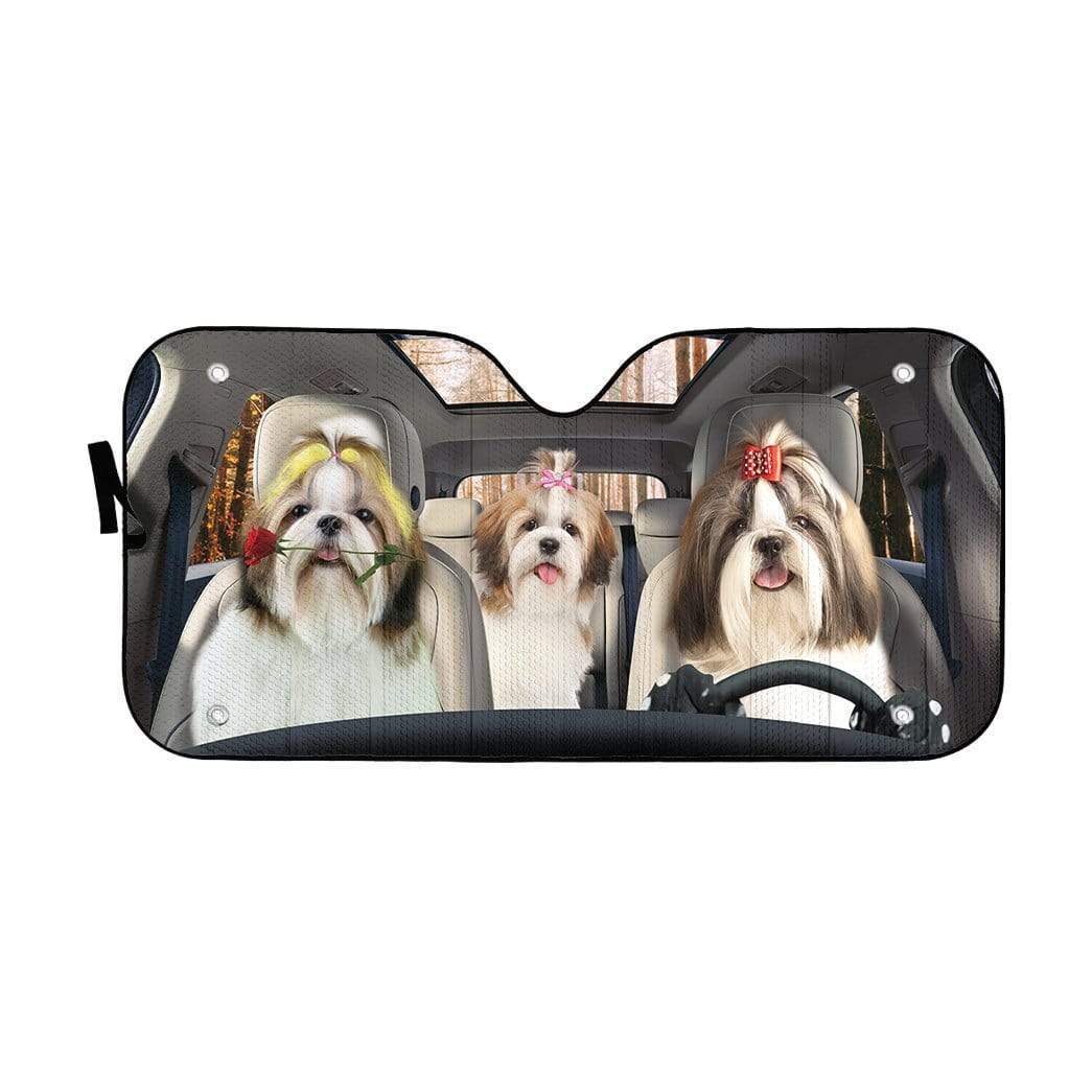 Gearhumans 3D Shih Tzu Custom Car Auto Sunshade