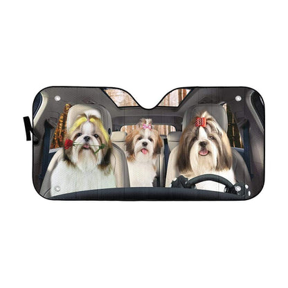 Gearhumans 3D Shih Tzu Custom Car Auto Sunshade