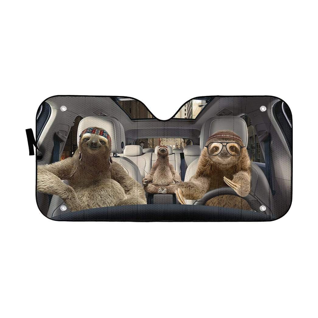 Gearhumans 3D Sloths Custom Car Auto Sunshade
