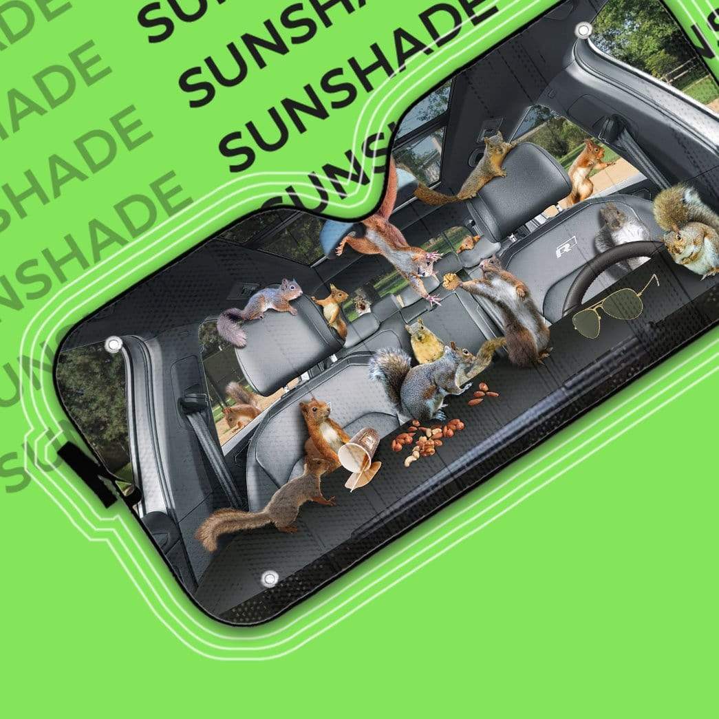 Gearhumans 3D Squirrel Custom Car Auto Sunshade