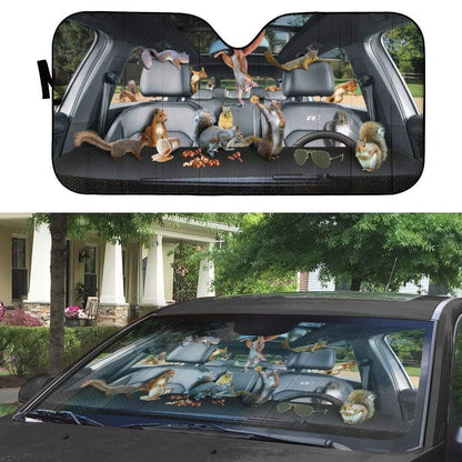 Gearhumans 3D Squirrel Custom Car Auto Sunshade