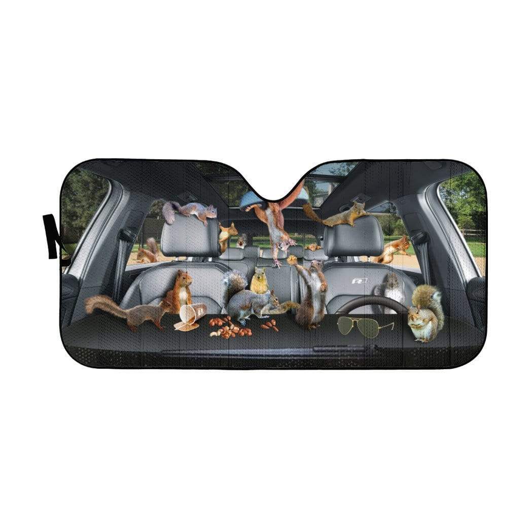 Gearhumans 3D Squirrel Custom Car Auto Sunshade