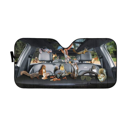 Gearhumans 3D Squirrel Custom Car Auto Sunshade