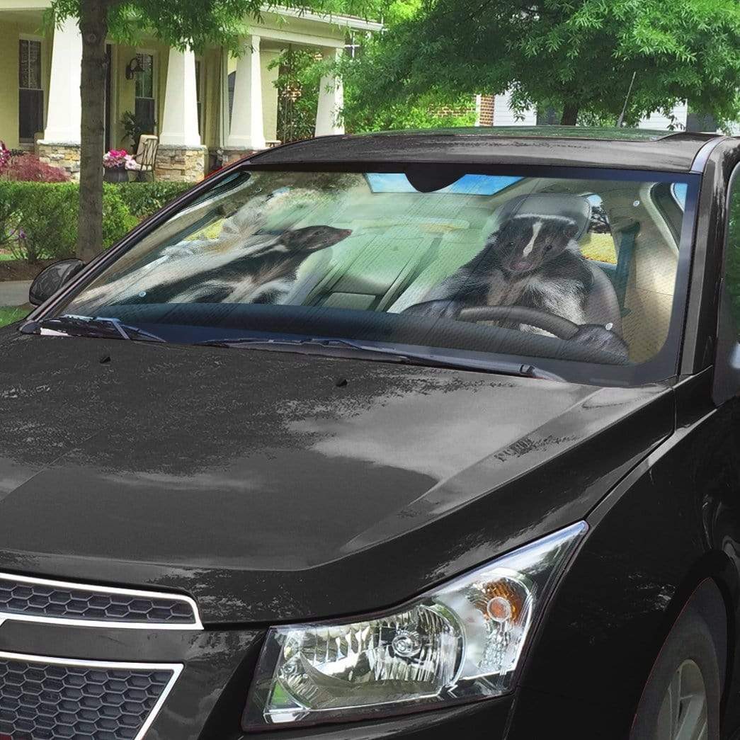 Gearhumans 3D Stinky Skunks Custom Car Auto Sunshade