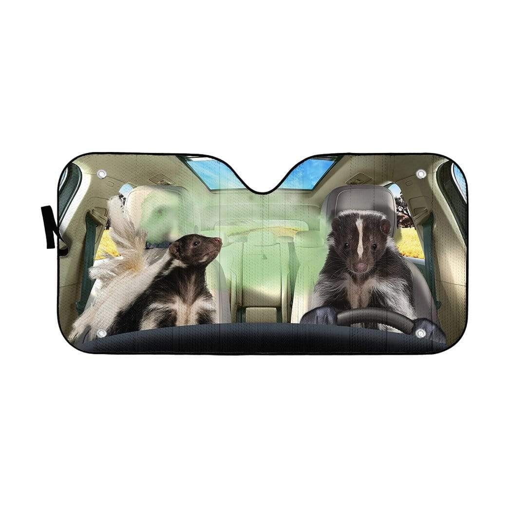 Gearhumans 3D Stinky Skunks Custom Car Auto Sunshade