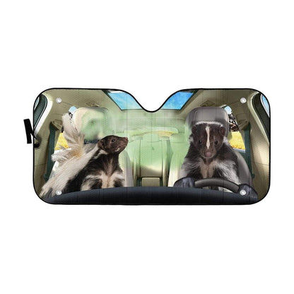 Gearhumans 3D Stinky Skunks Custom Car Auto Sunshade