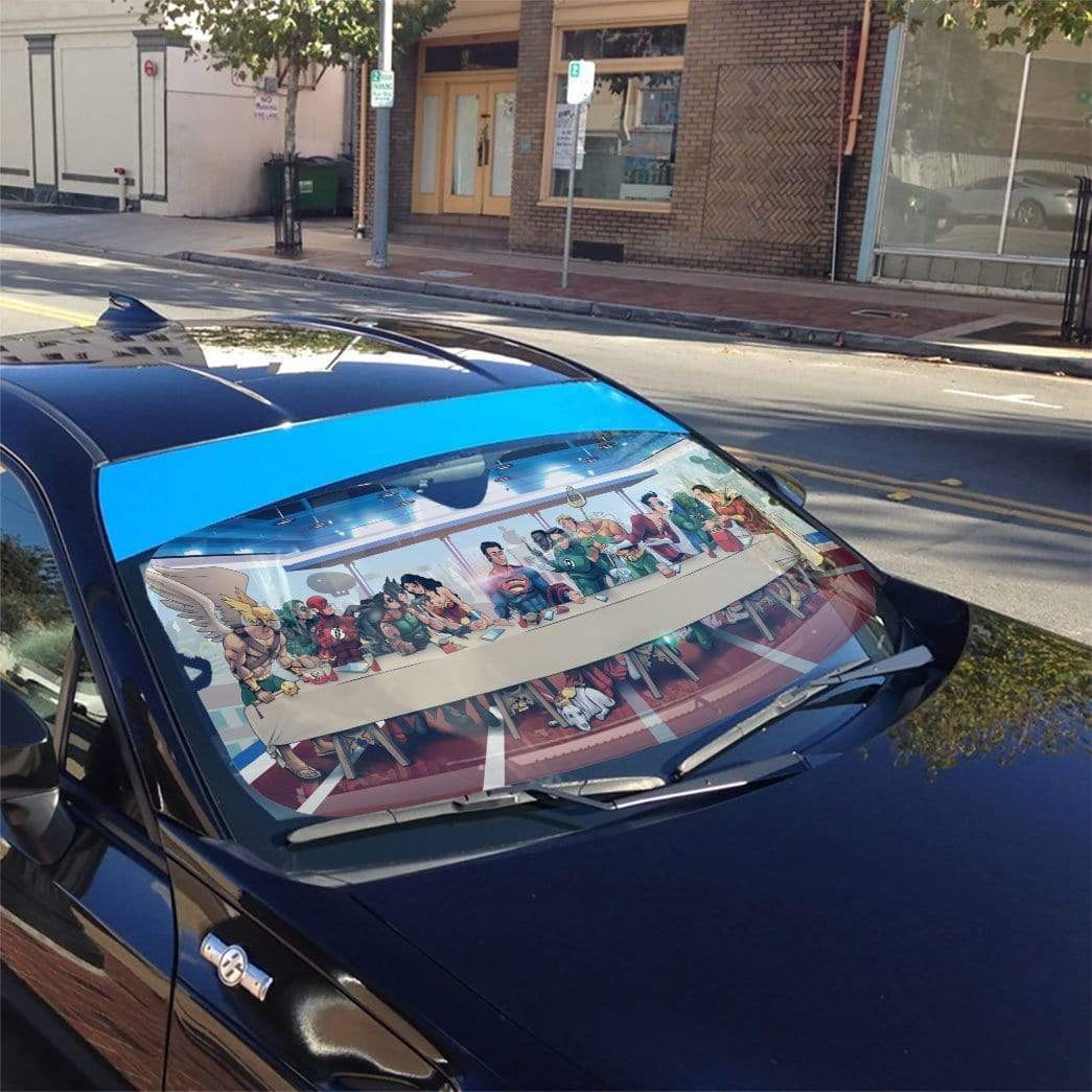 Gearhumans 3D The Last Supper Justice League Custom Car Auto Sunshade