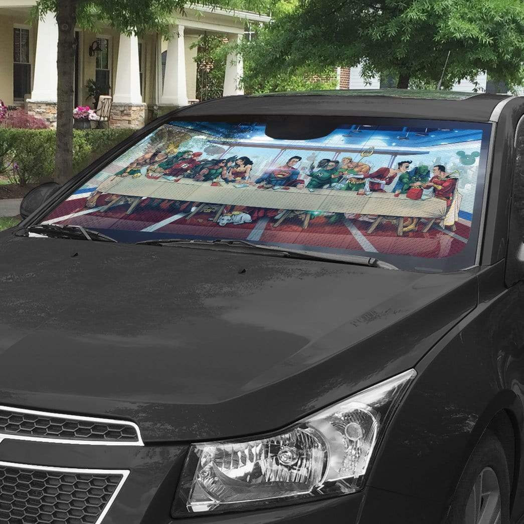 Gearhumans 3D The Last Supper Justice League Custom Car Auto Sunshade