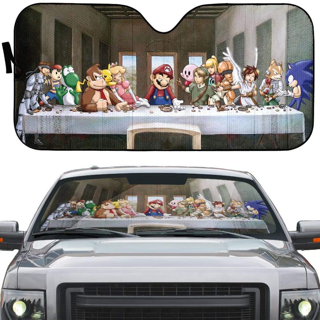 Mario Car Sun Shade The Last Supper Mario Other Characters Winshield Sun Shade Colorful