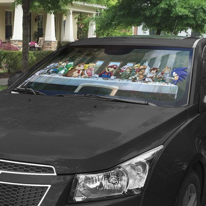 Mario Car Sun Shade The Last Supper Mario Other Characters Winshield Sun Shade Colorful