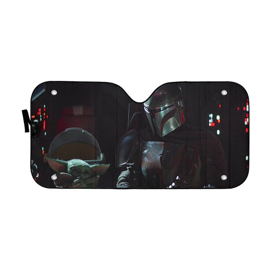 Gearhumans 3D The Mandalorian Custom Car Auto Sunshade
