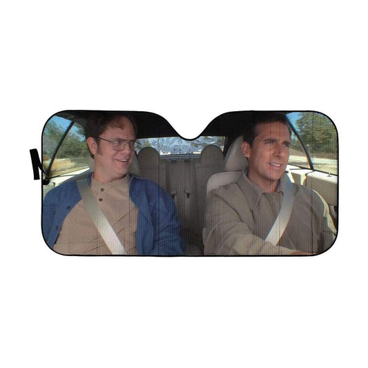 Gearhumans 3D The Office Michael And Dwight Custom Car Auto Sunshade