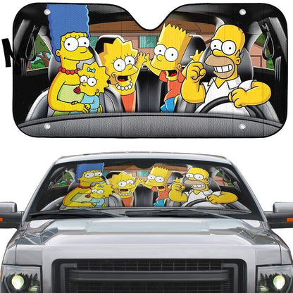 Gearhumans 3D The Simpsons Custom Car Auto Sunshade