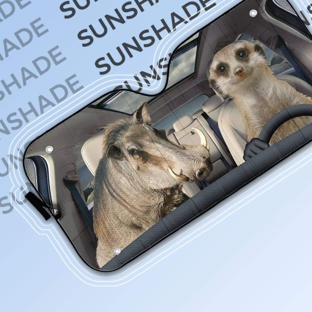 Gearhumans 3D Timon & Pumbaa Lion King Car Auto Sunshade