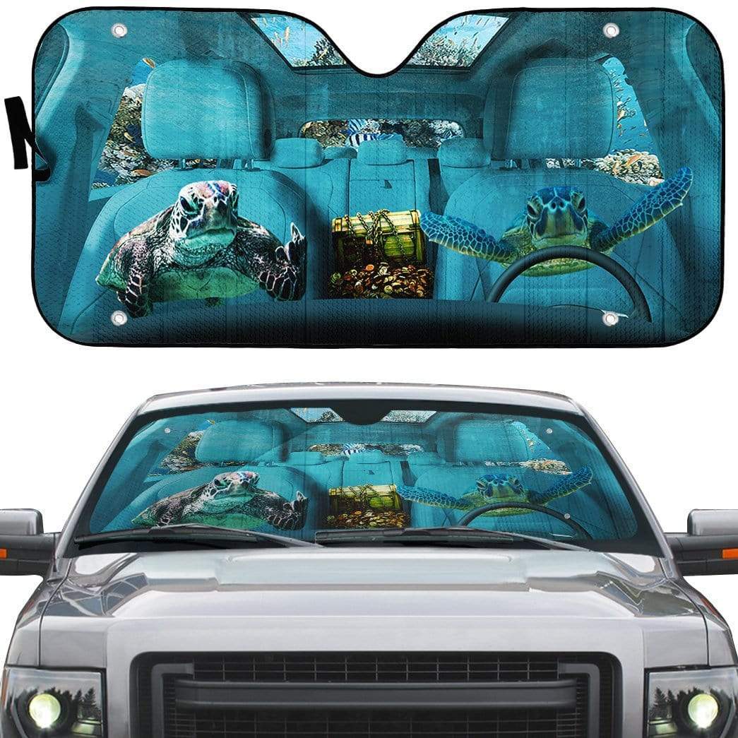 Gearhumans 3D Turtle Custom Car Auto Sunshade Custom Car Auto Sunshade