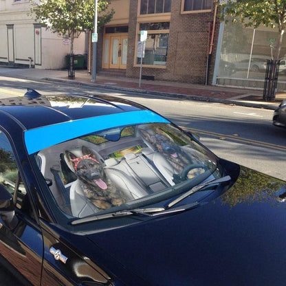 Gearhumans 3D Two German Shepherd Dog Custom Car Auto Sunshade