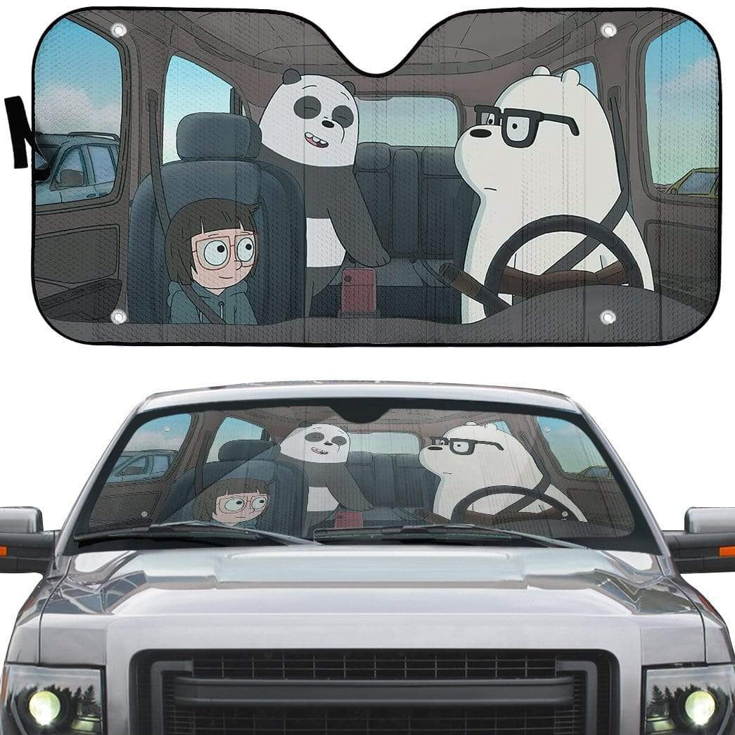 Gearhumans 3D we bare bears 2020 Custom Car Auto Sunshade