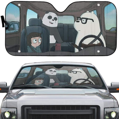 Gearhumans 3D we bare bears 2020 Custom Car Auto Sunshade