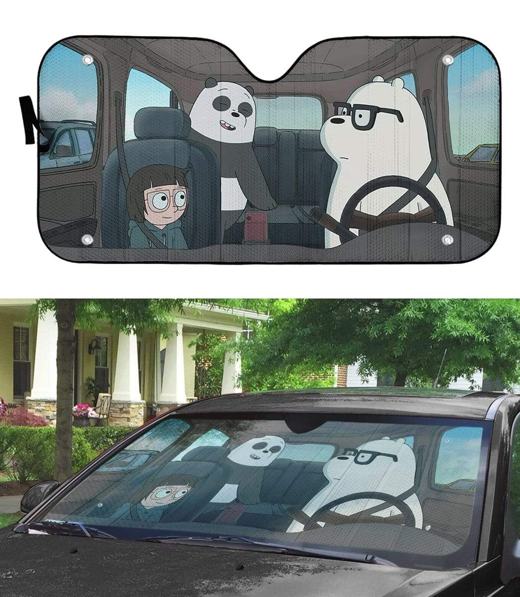 Gearhumans 3D we bare bears 2020 Custom Car Auto Sunshade